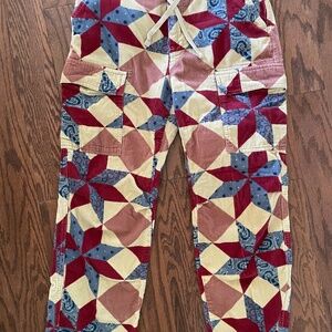 Urban Outfitters BDG Mens Multicolor Geo Print Corduroy Cargo Pants 30 RN66170
